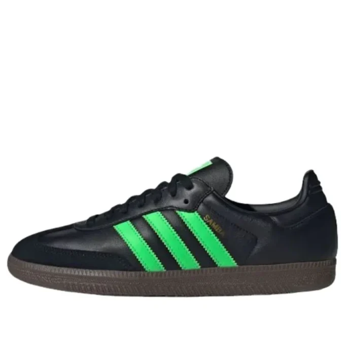 Adidas Samba „Core Black Screaming Green Gum”