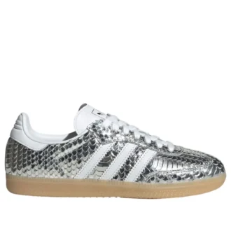 Adidas Samba din piele de șarpe lăcuită „Silver Metallic”