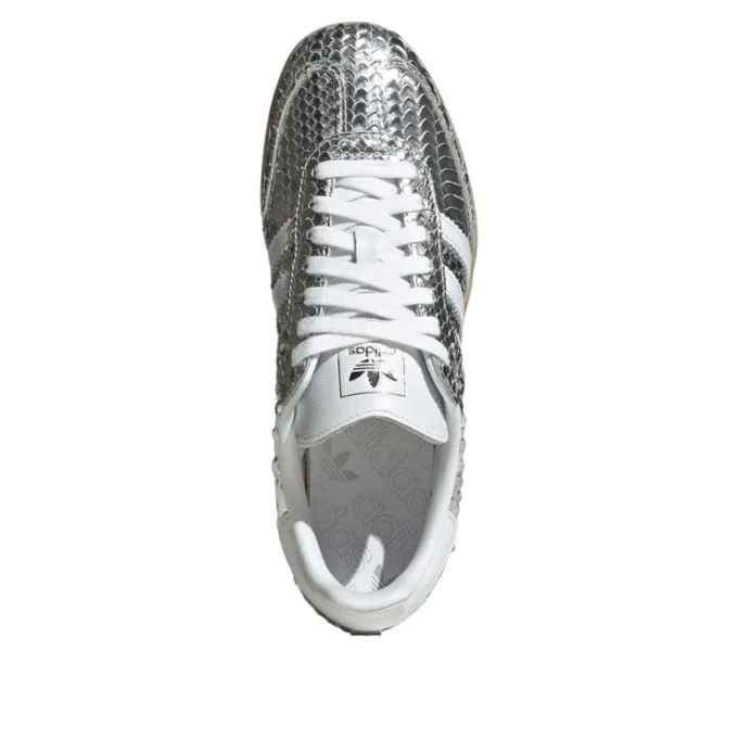 Adidas Samba din piele de șarpe lăcuită „Silver Metallic”