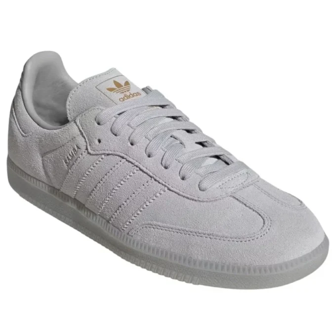 Adidas Samba „Grey Two Crystal White Gold Metallic”
